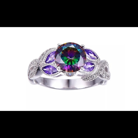 Jewelry - 🎈5 for $35 Purple Mystic Topaz 925 SS Ring NWOT